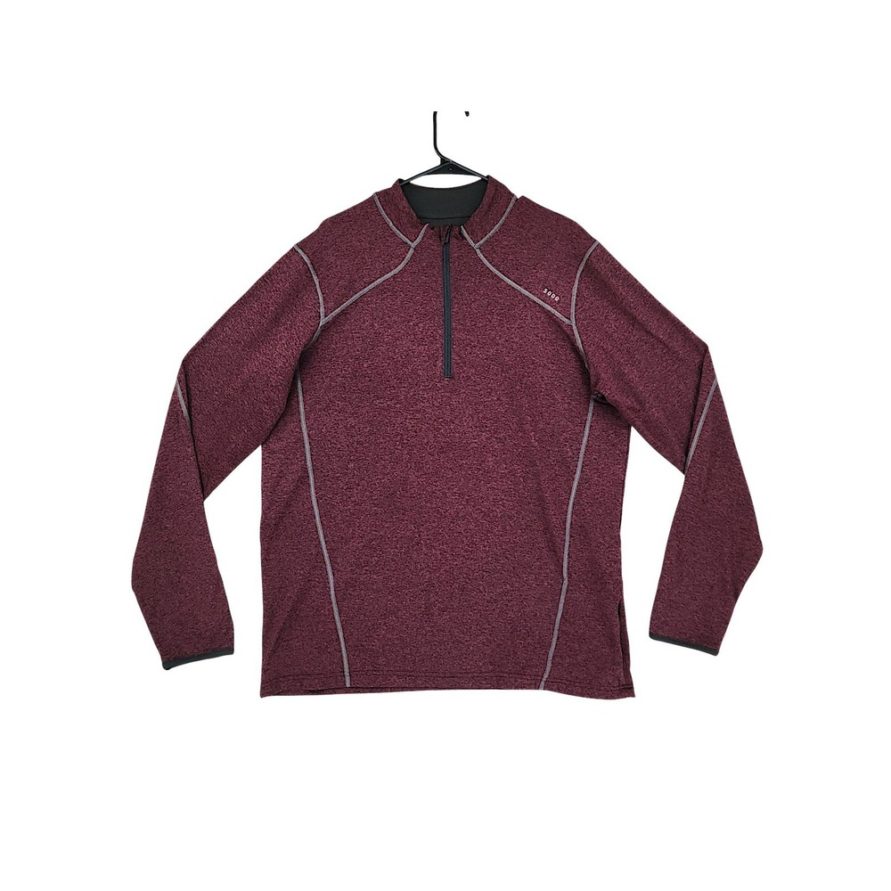 SODO 1/4 Zip Pullover XL Mens Burgundy Heathered Solux Performance Active Top
